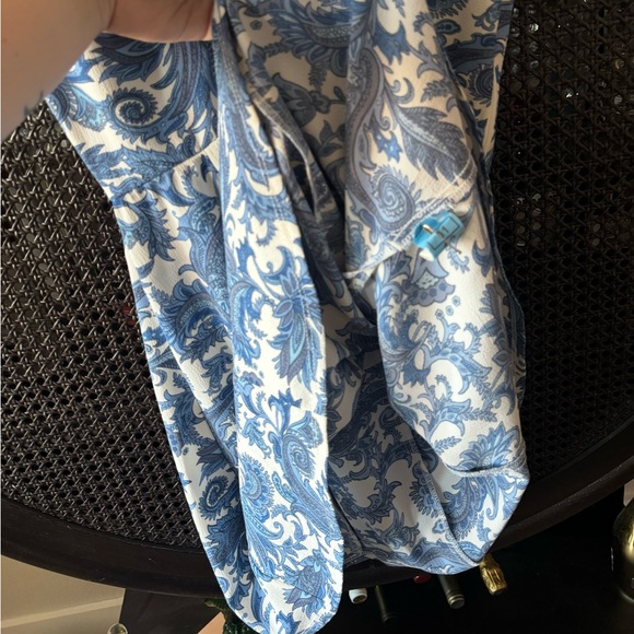 Show Me Your Mumu Antiqua Stretch Ibiza Blue White Floral Dress EUC - Picture 10 of 16